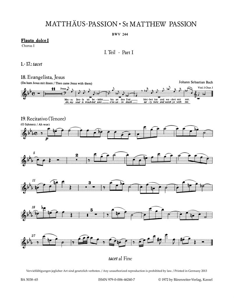 Matthaus-Passion BWV244